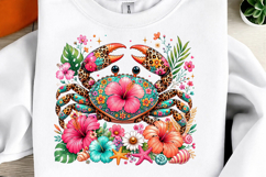 Tropical Crab PNG, Floral Crab Png Product Image 1