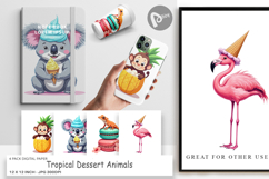 Digital Paper Tropical Dessert Animals Product Image 1