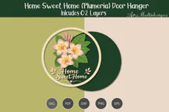 Plumeria Home sweet Home Door hanger Product Image 3