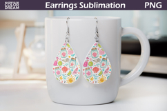 Summer Beach Teardrop Earrings | Tropical Print Earrings Product Image 1