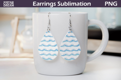 Sea Waves Teardrop Earrings | Summer Beach Earrings Design Product Image 1