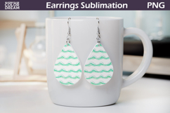 Ocean Waves Teardrop Earrings | Summer Beach Earrings Product Image 1