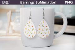 Autumn Floral Earrings | Fall Teardrop Sublimation Product Image 1