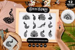 Tropical Exotic Peacock Bird Clipart Set Product Image 1