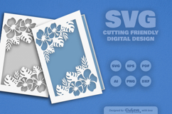 Tropical Floral Greeting Card SVG Product Image 2