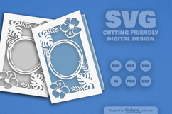 Tropical Floral Greeting Card SVG Product Image 2
