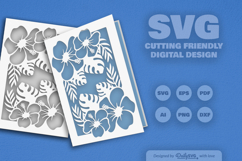 Tropical Floral Greeting Card SVG Product Image 2