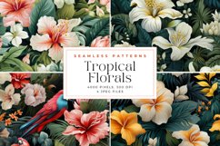 4 Tropical Florals Seamless Patterns Product Image 1