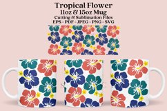 tropical flower coffee mug sublimation wrap glass mug wrap svg presized for 11oz and 15oz glass mug are sublimation files