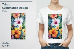 Tropical Flower Sublimation T-shirt Design PNG