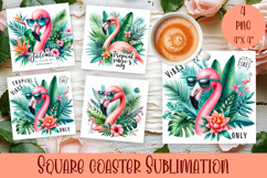 Tropical flowers Coaster Sublimation |tropica square coaster Product Image 1