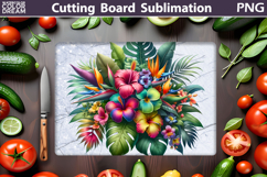 Tropical Flowers Cutting Board | Floral Sublimation Product Image 1