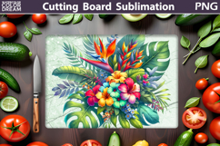 Tropical Flowers Cutting Board | Floral Sublimation Product Image 1