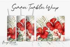 Tropical Flowers Skinny Tumbler Sublimation Summer Tumbler 