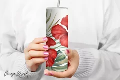 Tropical Flowers Skinny Tumbler Sublimation Summer Tumbler 