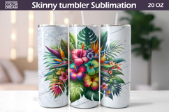 Tropical Flowers Tumbler Wrap | I Summer Floral Tumbler Product Image 1