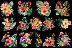 Tropical Flowers Watercolor Sublimation Clipart Product Image 3