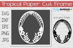 Tropical Frame Oval Paper Cut
