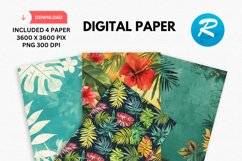 Tropical Freebie Digital Paper, Tropical Background Product Image 1