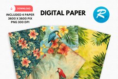 Tropical Freebie Digital Paper, Tropical Background Product Image 1