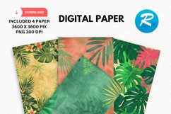Tropical Freebie Digital Paper, Tropical Background Product Image 1