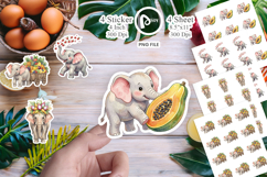 Tropical Fruit Elephant Sticker Product Image 1