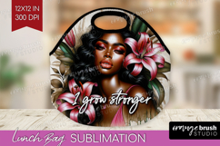 Floral Girl Lunch Bag - Tropical Flowers Lunch Bug PNG Product Image 1