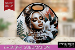 Floral Girl Lunch Bag - Tropical Flowers Lunch Bug PNG Product Image 1