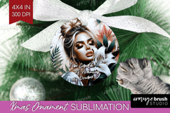 Floral Girl Ornament PNG - Tropical Flowers PNG Sublimation Product Image 1