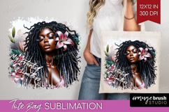 Floral Girl Tote Bag - Tropical Flowers Tote Bag PNG Product Image 1