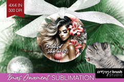 Floral Girl Ornament PNG - Tropical Flowers PNG Sublimation Product Image 1