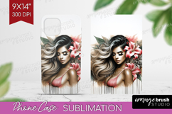 Floral Girl Phone Case PNG - Tropical Flowers Case PNG Product Image 1