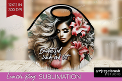 Floral Girl Lunch Bag - Tropical Flowers Lunch Bug PNG Product Image 1