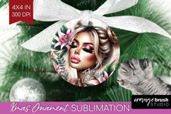 Floral Girl Ornament PNG - Tropical Flowers PNG Sublimation Product Image 1