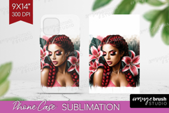 Floral Girl Phone Case PNG - Tropical Flowers Case PNG Product Image 1