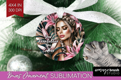 Floral Girl Ornament PNG - Tropical Flowers PNG Sublimation Product Image 1