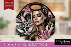 Floral Girl Lunch Bag - Tropical Flowers Lunch Bug PNG Product Image 1