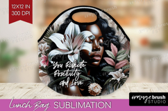 Floral Girl Lunch Bag - Tropical Flowers Lunch Bug PNG Product Image 1