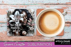 Affirmation Coaster Sublimation - Square Coaster PNG Design Product Image 1