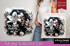 Floral Girl Tote Bag - Tropical Flowers Tote Bag PNG Product Image 1