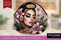 Floral Girl Lunch Bag - Tropical Flowers Lunch Bug PNG Product Image 1