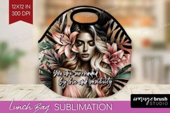 Floral Girl Lunch Bag - Tropical Flowers Lunch Bug PNG Product Image 1