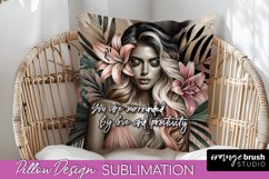 Daily Affirmations Pillow Cover, Floral Pillow Sublimation Product Image 1