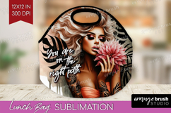 Floral Girl Lunch Bag - Tropical Flowers Lunch Bug PNG Product Image 1