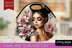 Floral Girl Lunch Bag - Tropical Flowers Lunch Bug PNG Product Image 1