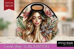 Floral Girl Lunch Bag - Tropical Flowers Lunch Bug PNG Product Image 1