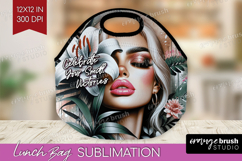 Floral Girl Lunch Bag - Tropical Flowers Lunch Bug PNG Product Image 1