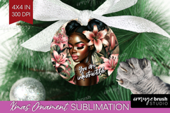 Floral Girl Ornament PNG - Tropical Flowers PNG Sublimation Product Image 1