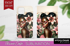 Floral Girl Phone Case PNG - Tropical Flowers Case PNG Product Image 1