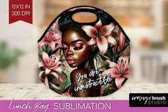 Floral Girl Lunch Bag - Tropical Flowers Lunch Bug PNG Product Image 1